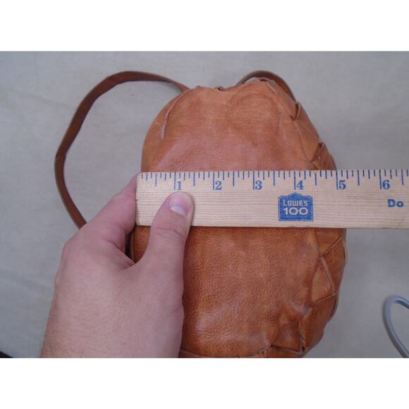 Vilenca Holland Woven Cognac Brown Genuine Leather Crossbody Bag Boho Western - Picture 11 of 14